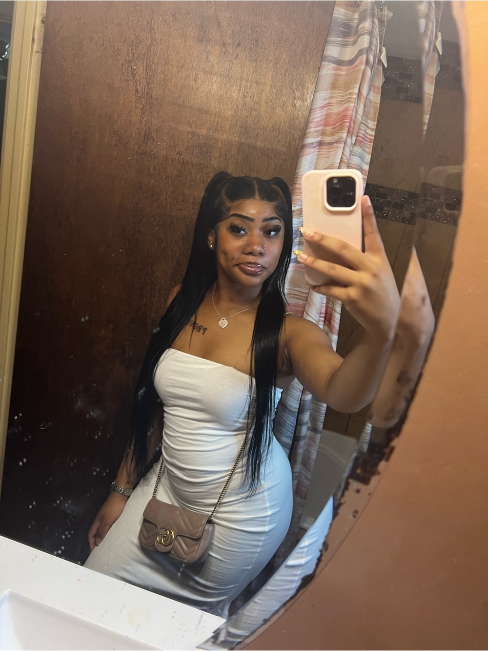 Her Wig Closet Black Long Straight Hair Extensions - Sleek Half-Up Style